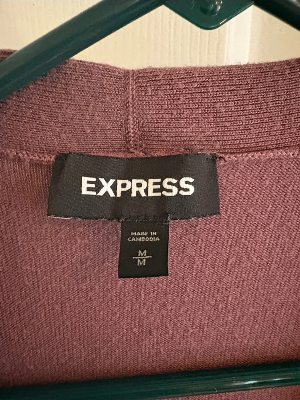 Express Open-Front Cardigan Sweater in Dusty Rose